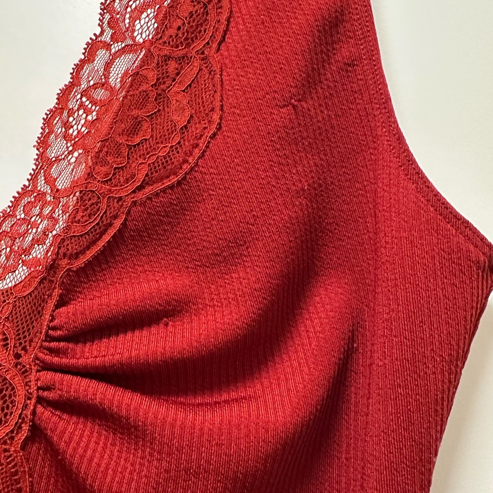 Free People Burgundy Lace Bodysuit - Picture 4 of 5